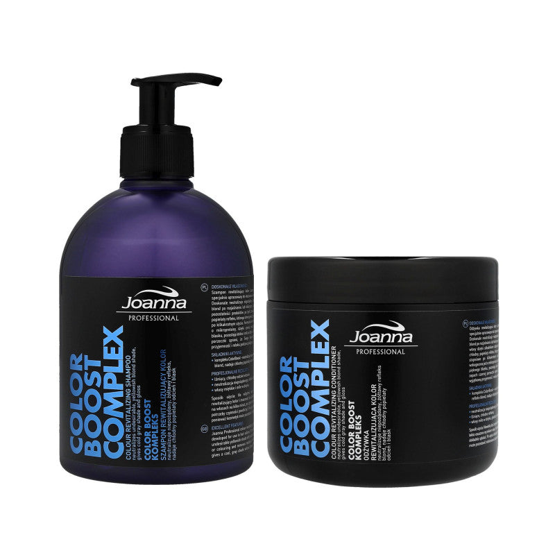 Joanna Professional Shampooing 500ml + Masque 500ml au cassis pour cheveux colorés/blonds