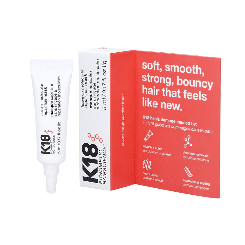 K18 Masque moléculaire reconstructeur pour cheveux sans rinçage 5ml
