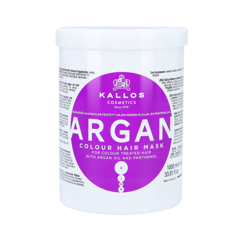 KALLOS ARGAN OIL Masque pour cheveux colorés 1000ml