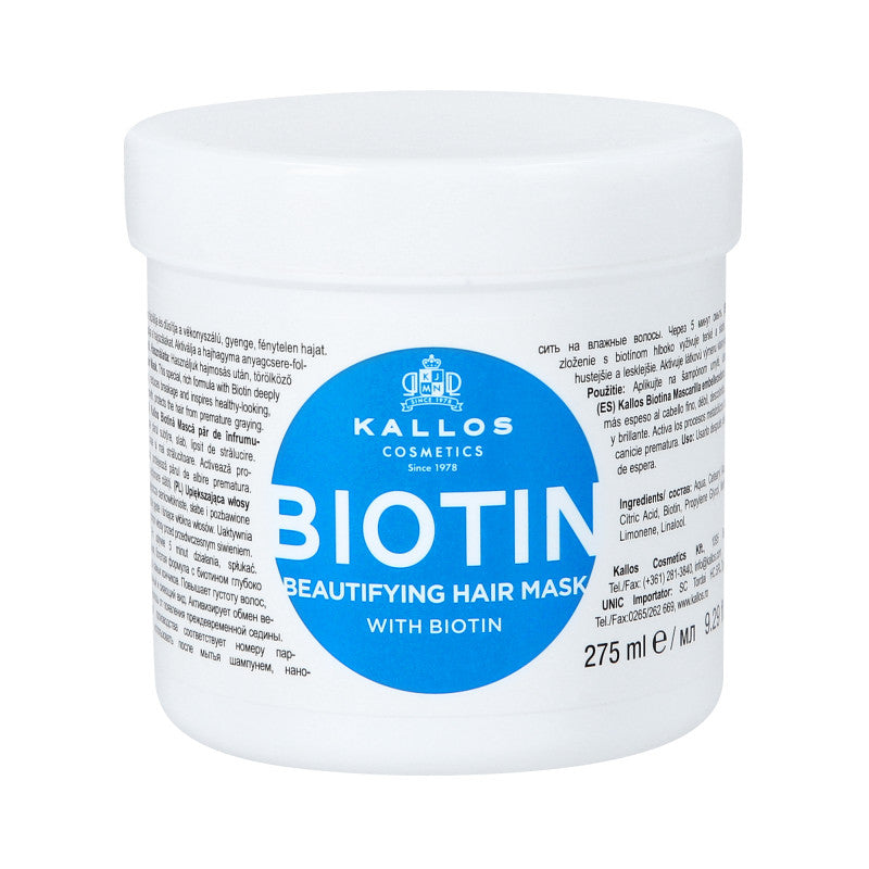 KALLOS KJMN BIOTIN Masque fortifiant pour cheveux cassants à la biotine 275 ml