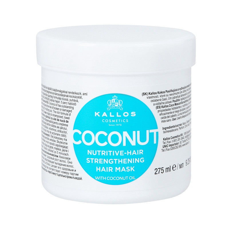 KALLOS KJMN NOIX DE COCO Masque nourrissant pour cheveux fragilisés 275 ml