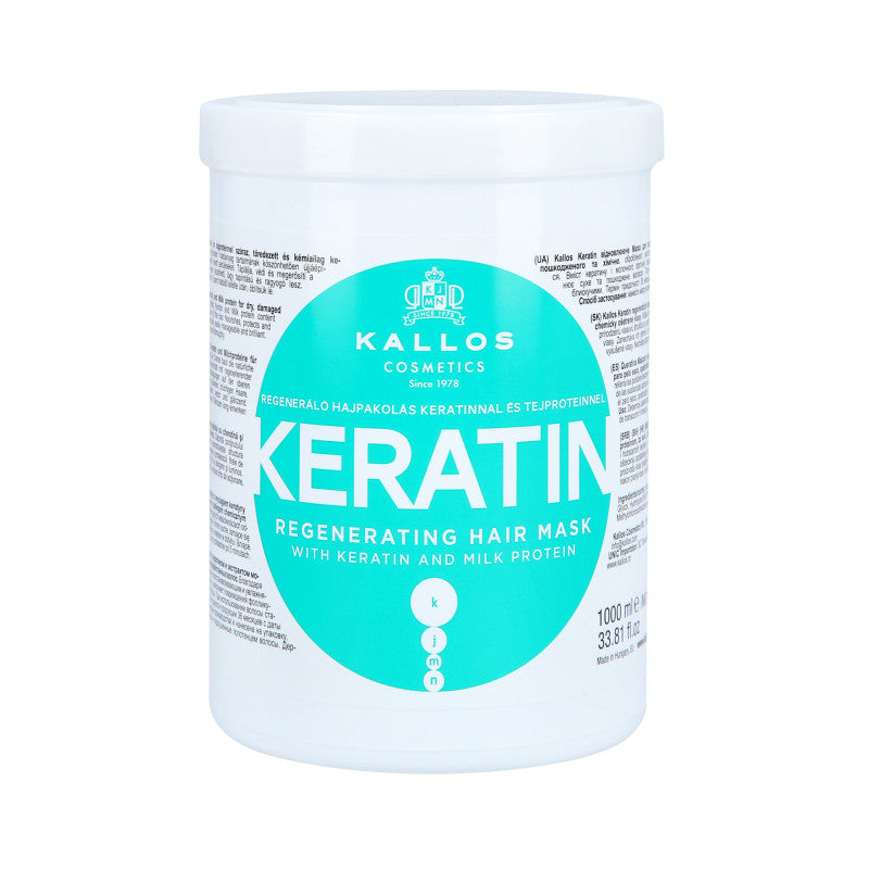 KALLOS Keratin Masque cheveux secs et faibles 1000ml