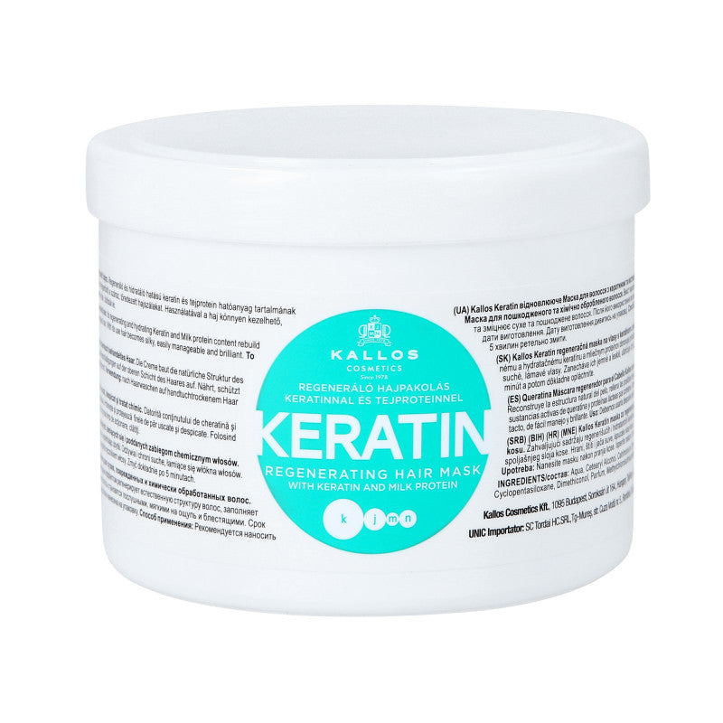 KALLOS KJMN KERATIN Masque pour cheveux secs et cassants 500 ml