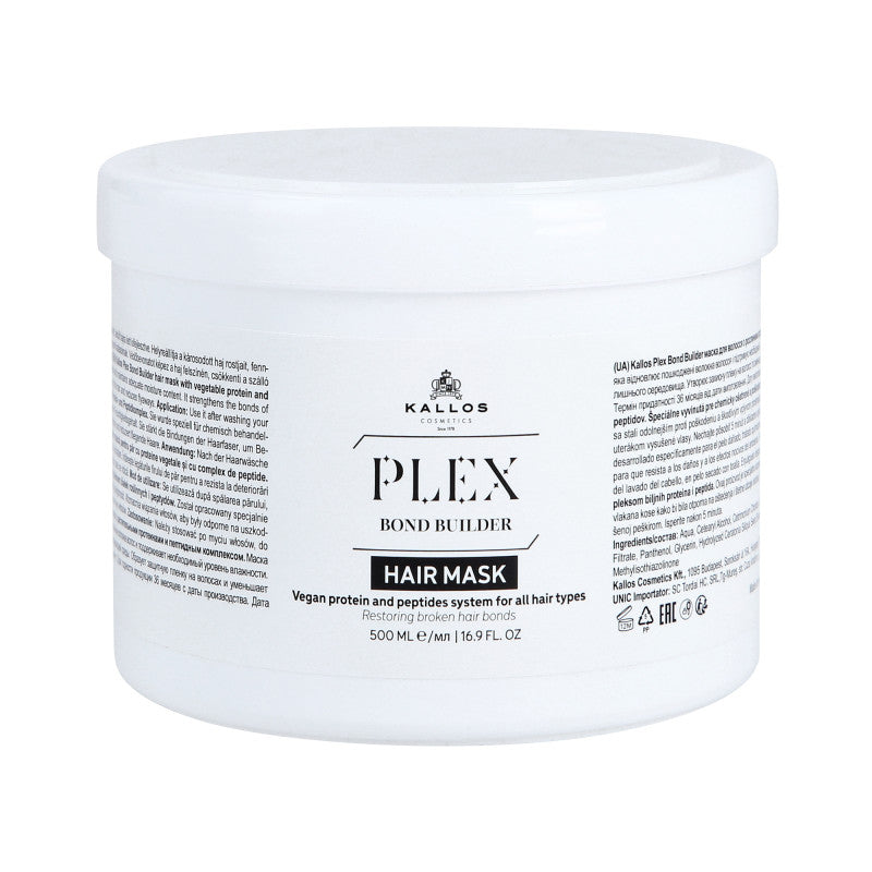 KALLOS PLEX BOND BUILDER Masque capillaire aux protéines végétales et complexe peptidique 500ml
