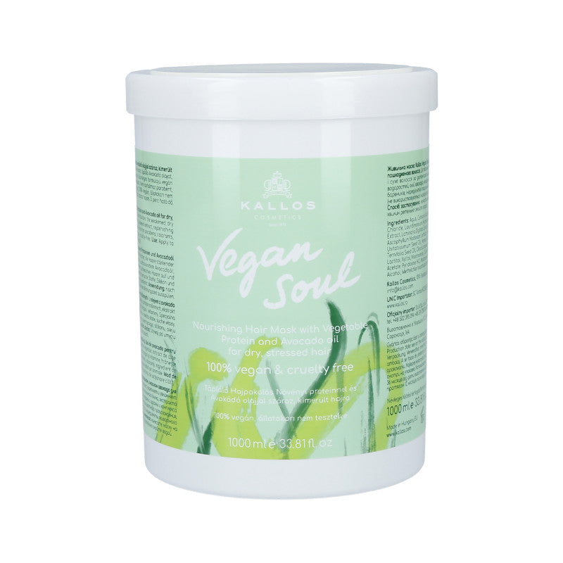 KALLOS VEGAN SOUL Masque hydratant cheveux secs 1000ml