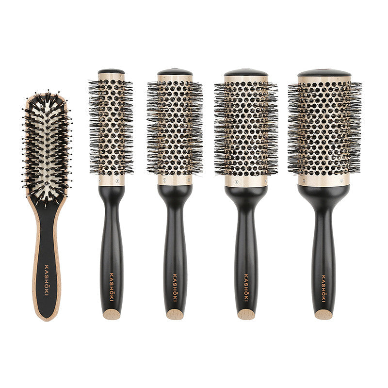 KASHŌKI Ensemble de 4 brosses coiffantes + 1 brosse fine en bois