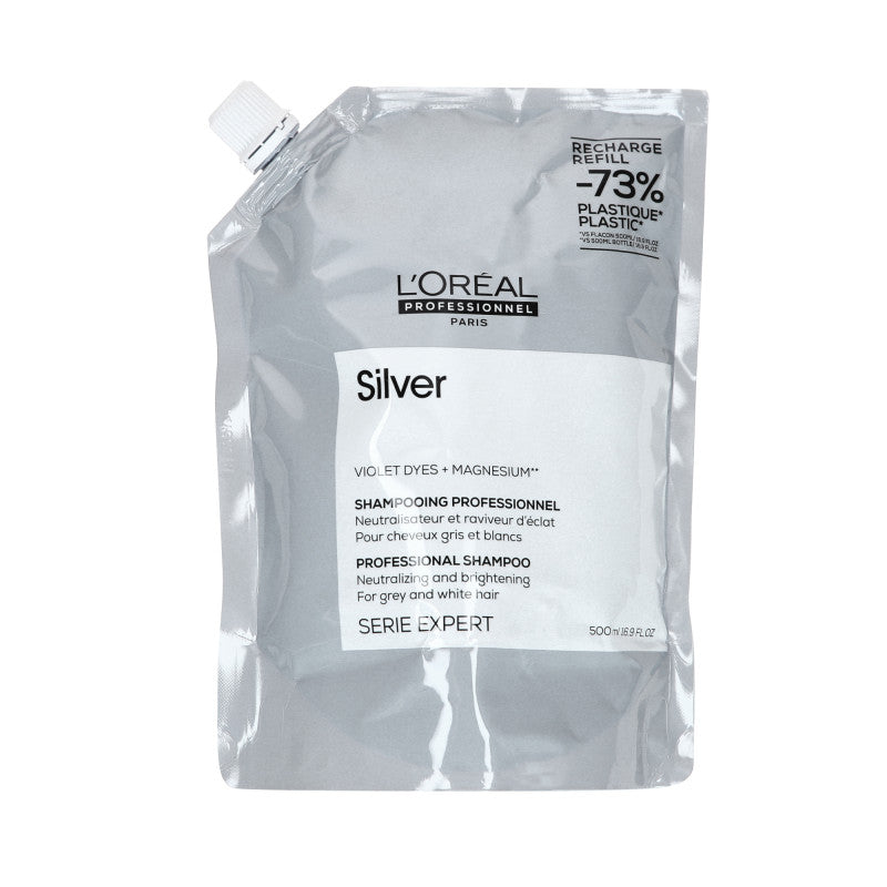 L'OREAL PROFESSIONNEL MAGNESIUM SILVER REFILL Szampon rozjaśniający do włosów siwych 500ml
