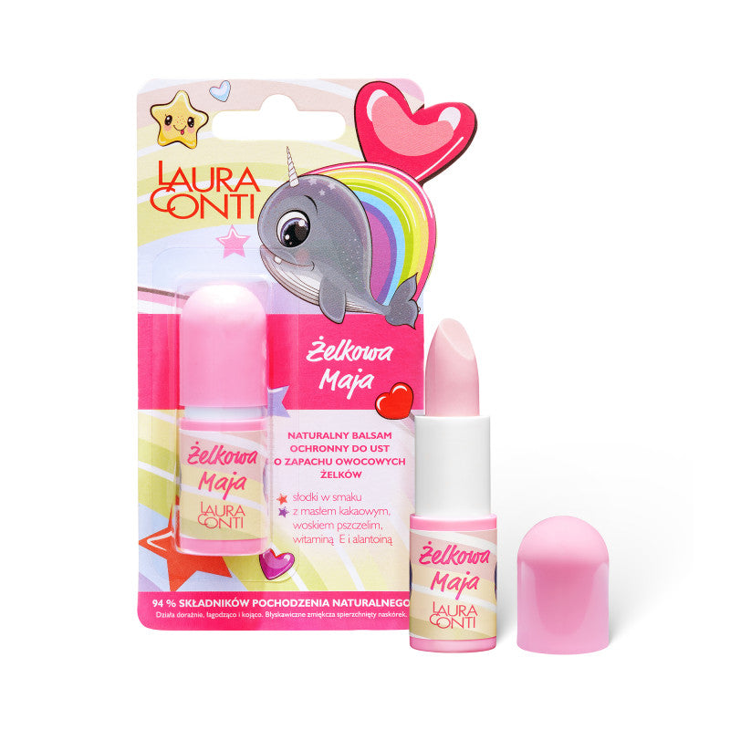 LAURA CONTI Baume à lèvres naturel au parfum de bonbons aux fruits Żelkowa Maja 3,8 g