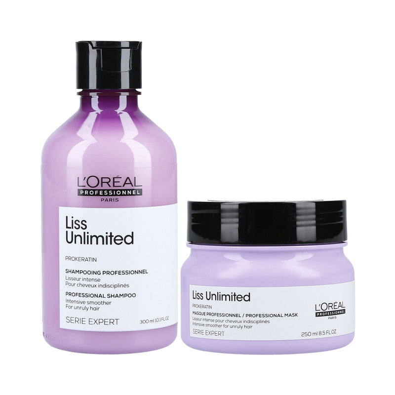 L'OREAL PROFESSIONNEL LISS UNLIMITED Coffret cheveux lissant Shampooing 300ml + Masque 250ml