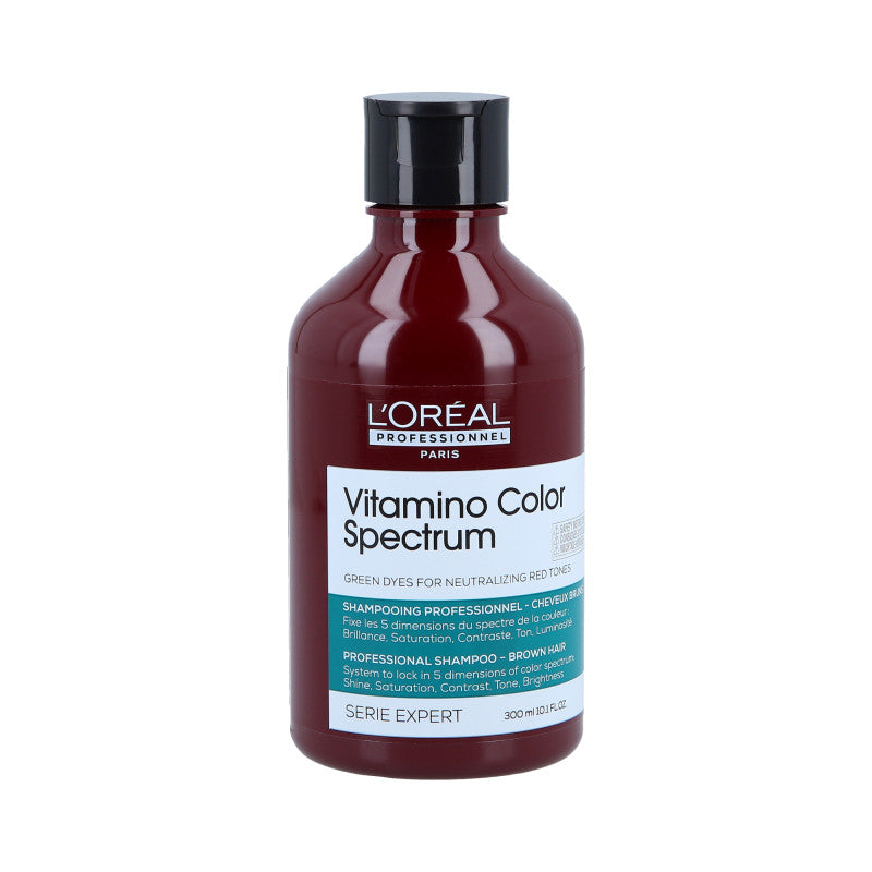 L'OREAL PROFESSIONNEL VITAMINO COLOR SPECTRUM Shampooing neutralisant vert pour cheveux bruns 300 ml