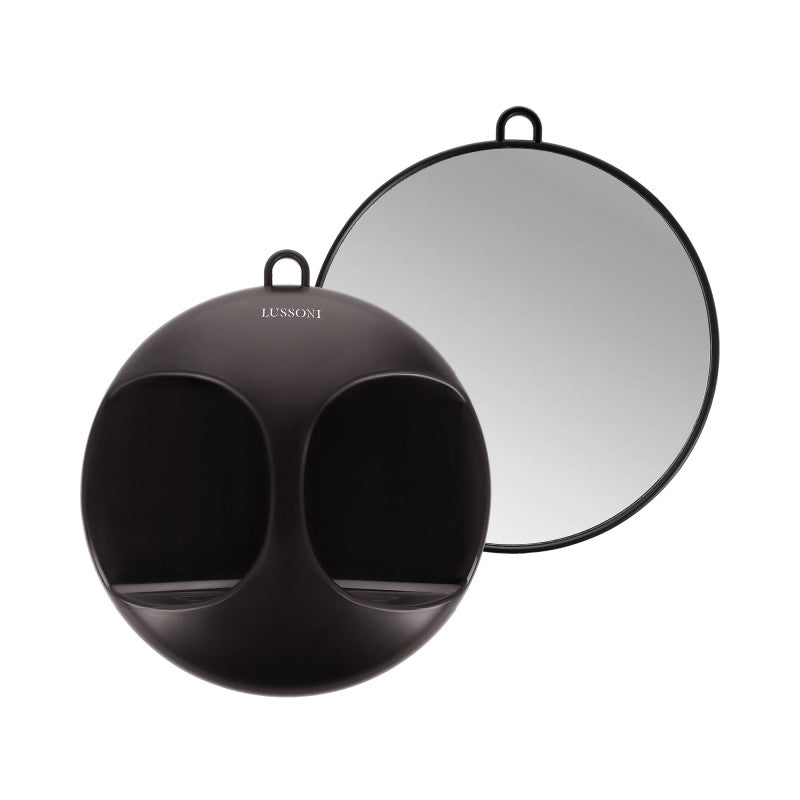 LUSSONI Miroir rond pour coiffeur, Noir Ø 29 cm