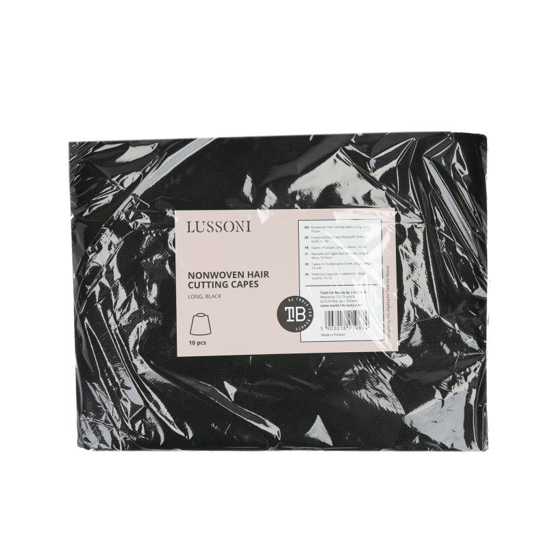 LUSSONI Capes de coupes, Longue, Noire, 10 pcs