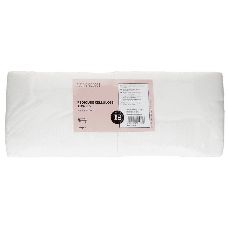 LUSSONI Serviette en cellulose pour pédicure, 50 cm x 40 cm, 100 pcs