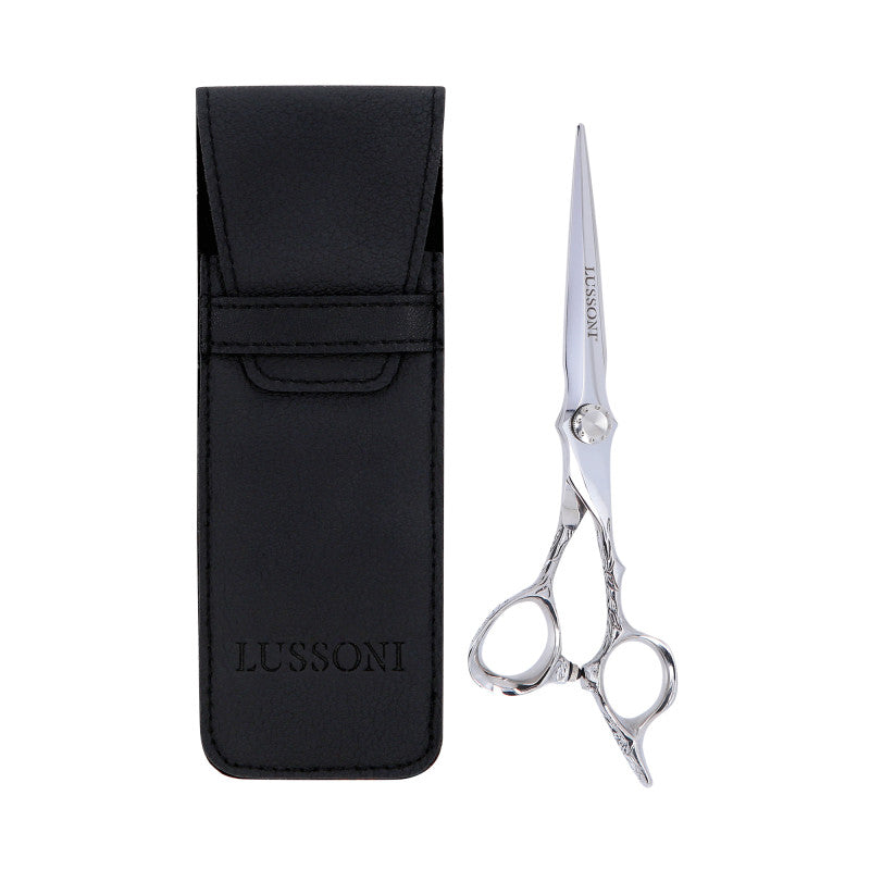 LUSSONI STELLAR SERIES Profesjonalne nożyczki do cięcia (srebrne) 5,5″ + etui