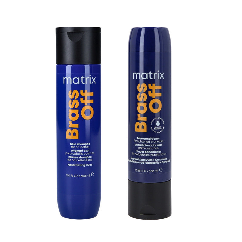 MATRIX TOTAL RESULTS BRASS OFF Set cheveux naturels et colorés, shampooing 300ml + revitalisant 300ml