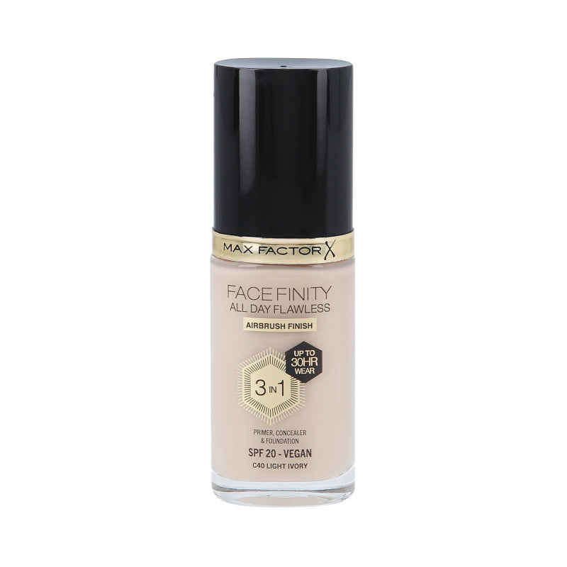 MAX FACTOR FACEFINITY ALL DAY FLAWLESS Fond de Teint 3en1 30H SPF20 C40 LIGHT IVORY 30ml