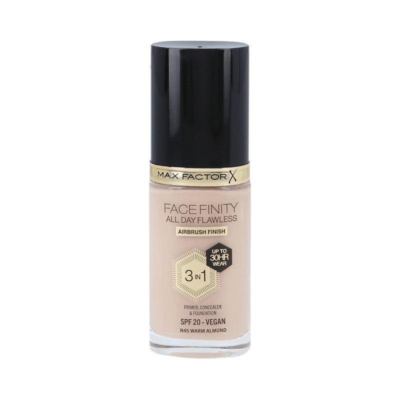 MAX FACTOR FACEFINITY ALL DAY FLAWLESS Fond de Teint 3en1 30H SPF20 N45 WARM ALMOND 30ml