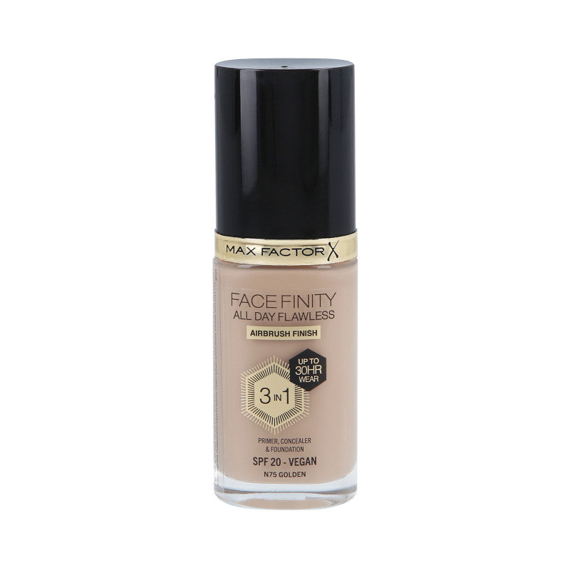 MAX FACTOR FACEFINITY ALL DAY FLAWLESS Fond de Teint 3en1 30H SPF20 N75 GOLDEN 30ml