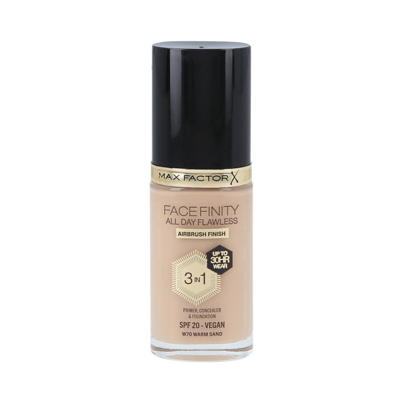MAX FACTOR FACEFINITY ALL DAY FLAWLESS Fond de Teint 3en1 30H SPF20 W70 WARM SAND 30ml