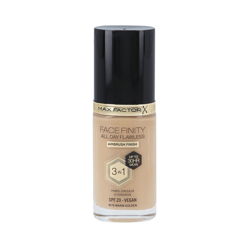 MAX FACTOR FACEFINITY ALL DAY FLAWLESS Fond de Teint 3en1 30H SPF20 W76 WARM GOLDEN 30ml