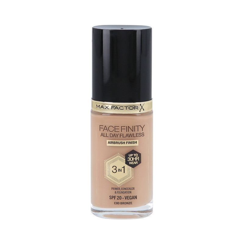 MAX FACTOR FACEFINITY ALL DAY FLAWLESS Fond de Teint 3en1 30H SPF20 C80 BRONZE 30ml
