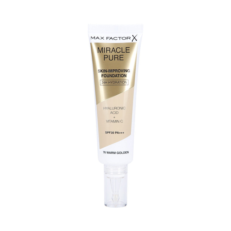 MAX FACTOR MIRACLE PURE SKIN Fond de teint améliorant l'état de la peau 76 Warm Golden 30ml