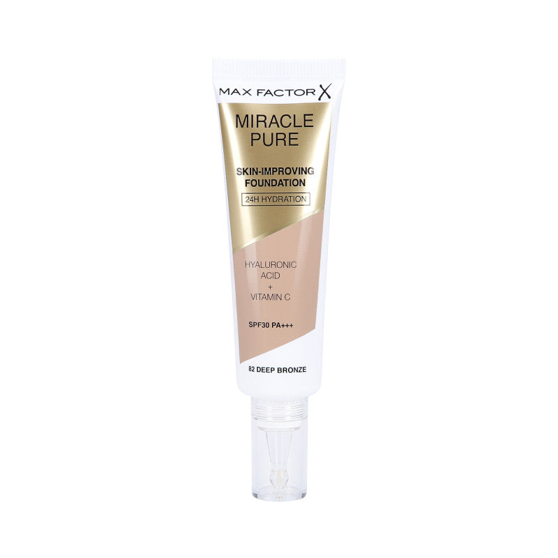 MAX FACTOR MIRACLE PURE SKIN Fond de teint améliorant l'état de la peau 82 Deep Bronze 30ml
