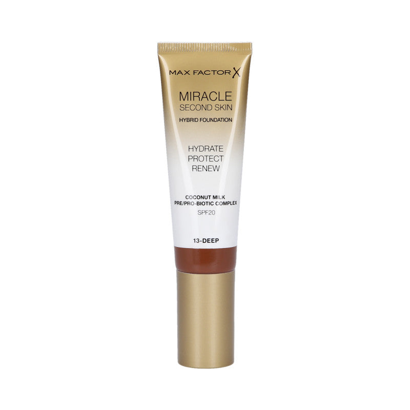 MAX FACTOR MIRACLE SECOND SKIN Fond de Teint Hydratant SPF20 013 Deep 30ml