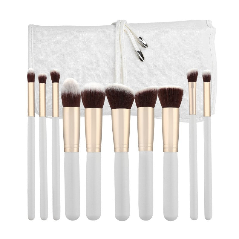 MIMO Set 10 Pinceaux A Maquillage Blanc