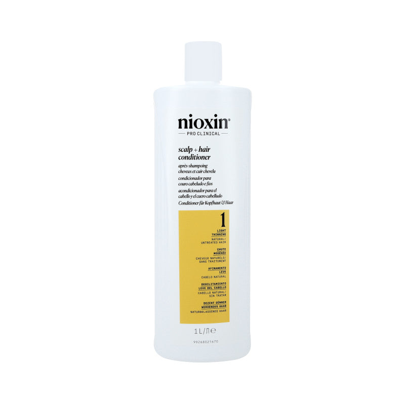 NIOXIN PRO CLINICAL 1 Après-shampoing fortifiant pour cheveux naturels et légèrement clairsemés 1000 ml