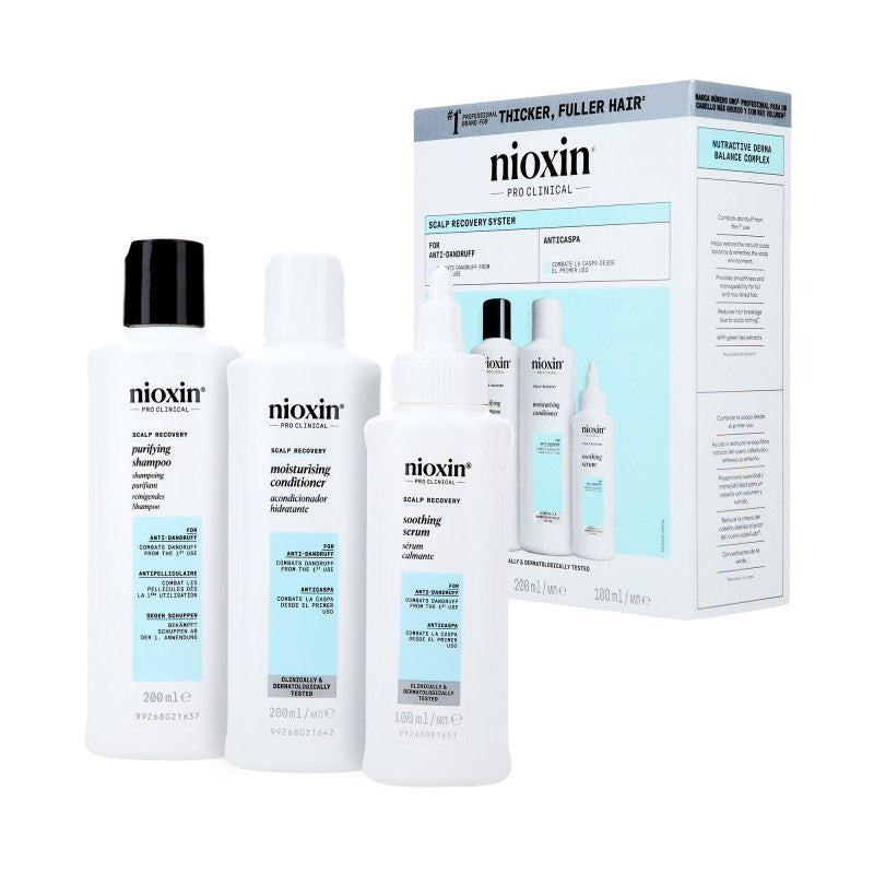 NIOXIN PRO CLINICAL KIT DE RÉCUPÉRATION DU CUIR CHEVELU : Soin apaisant pour cheveux (2 x 200 ml + 100 ml)