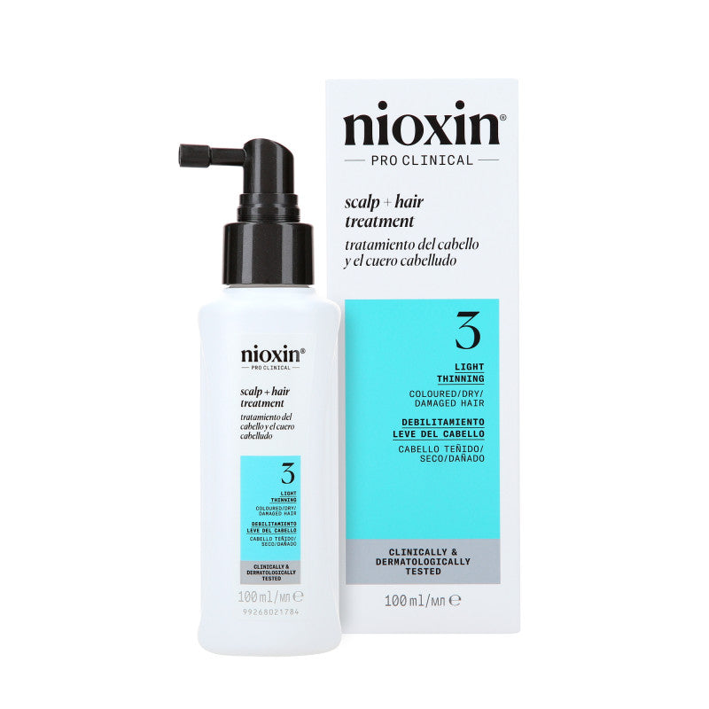 NIOXIN PRO CLINICAL SCALP TREATMENT 3 Traitement pour cheveux colorés et légèrement clairsemés 100 ml