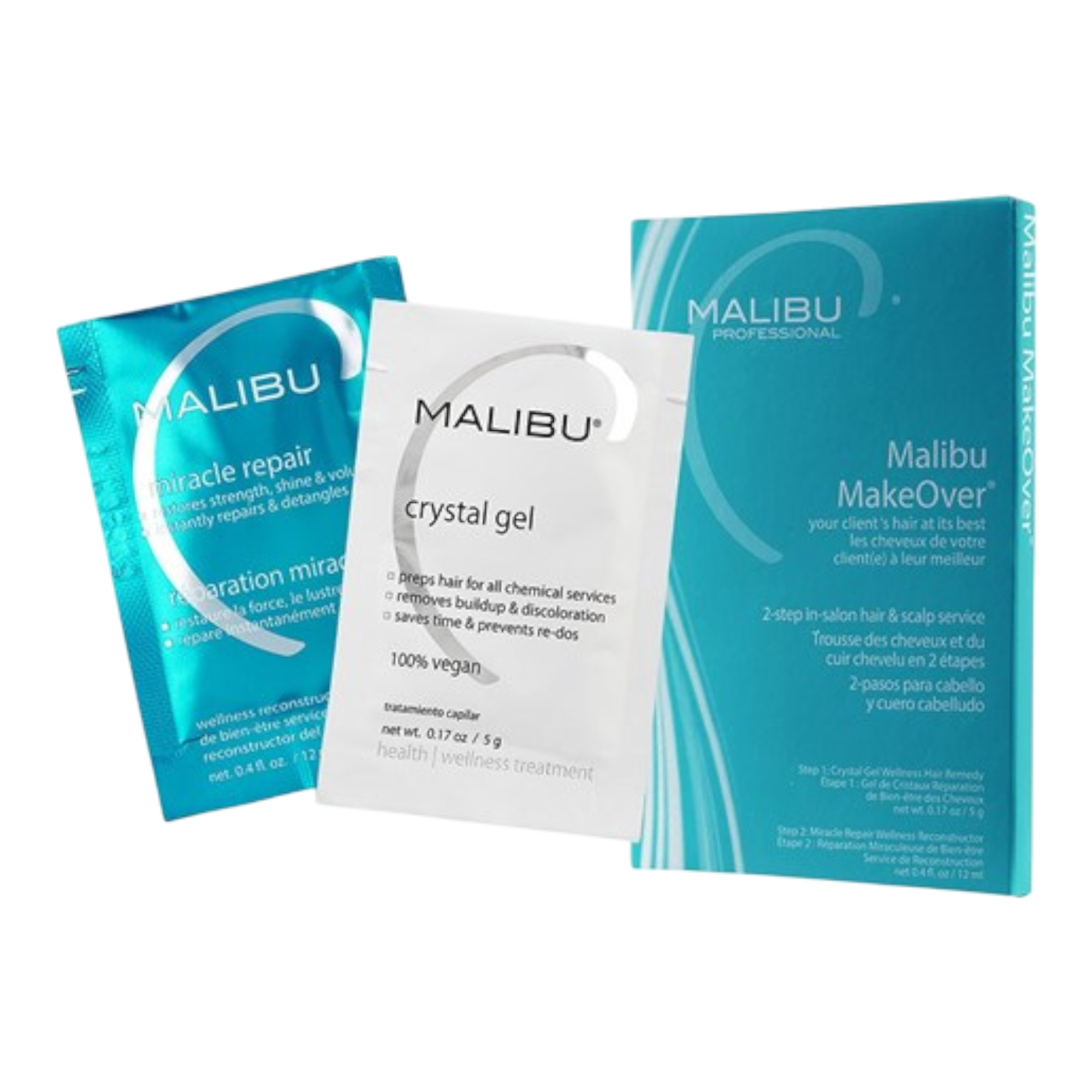 MALIBU C MAKEOVER HAIR TREATMENT Traitement professionnel nettoyant et régénérant pour cheveux – 12 soins #2