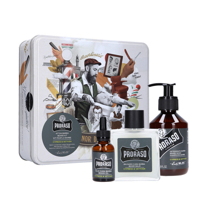 PRORASO Cypres&Vetyver Zestaw do pielęgnacji brody