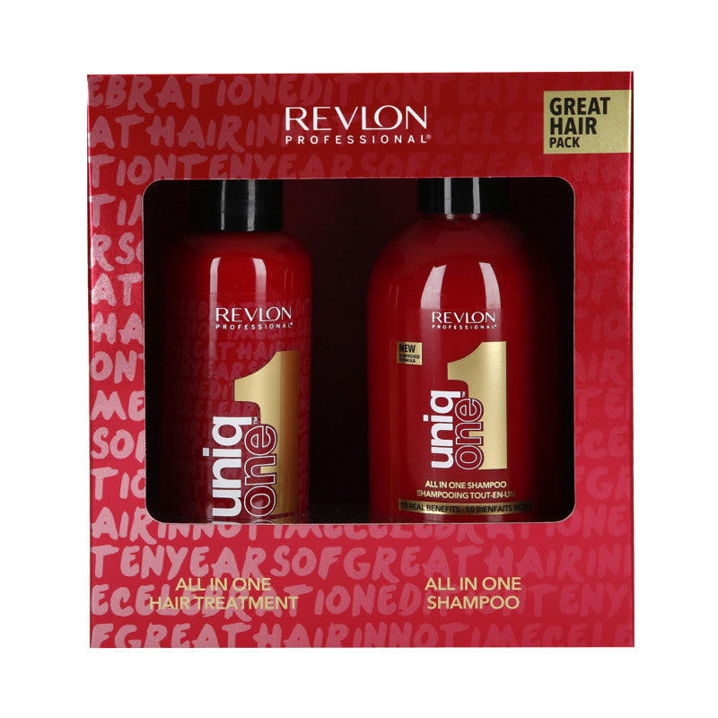 REVLON UNIQ ELLES OU ILS Coffret pour tous types de cheveux Masque 150ml + Shampoing 230ml