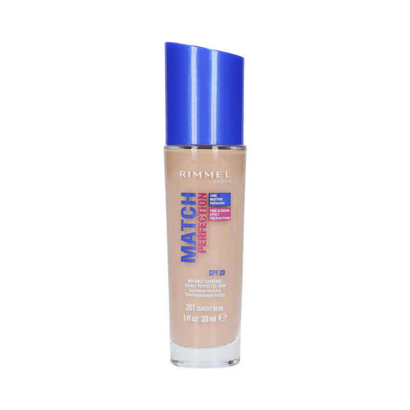 RIMMEL MATCH PERFECTION Fond de Teint Couvrant SPF20 201 Classic Beige 30ml