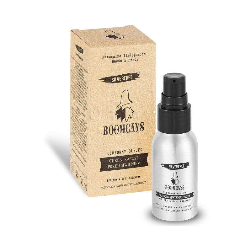 ROOMCAYS Olejek do pielęgnacji zarostu i brody przyciemniający siwiznę 30 ml