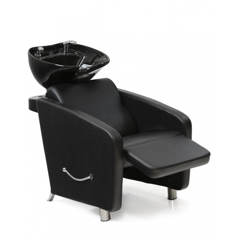 SAKAI LUXOR Gant de toilette avec fauteuil et repose-pieds, noir