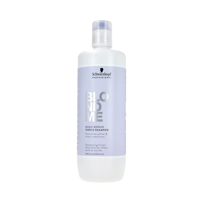 SCHWARZKOPF BLOND ME BOND REPAIR PURPLE Shampooing neutralisant pour cheveux gris et blonds 1000 ml