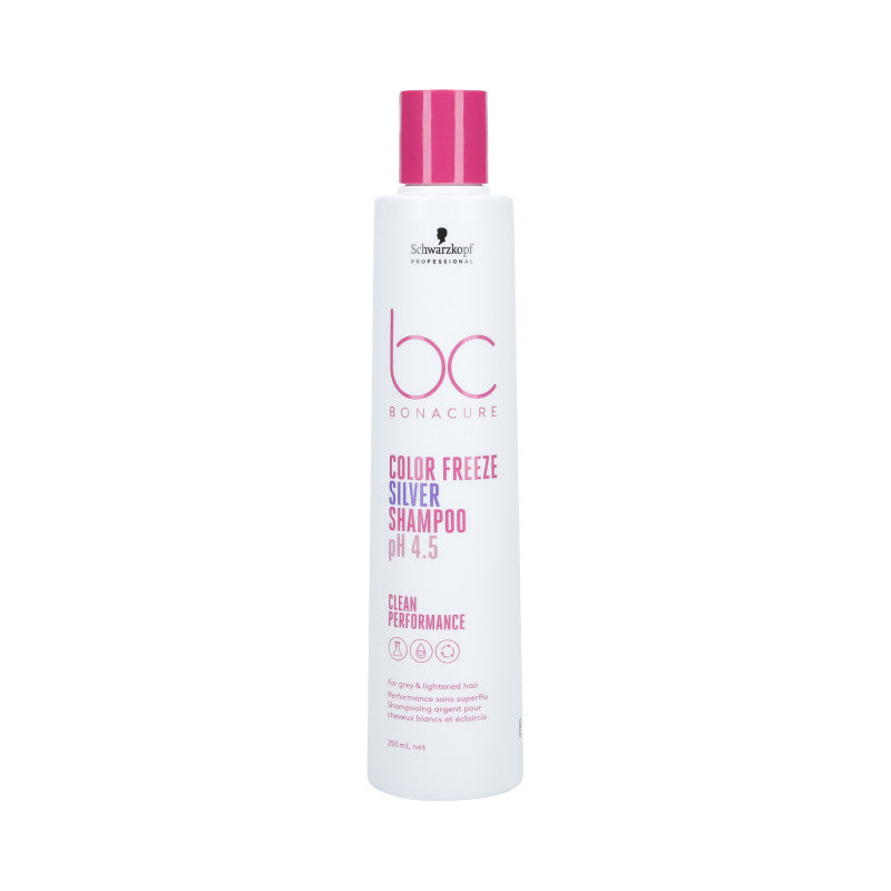 SCHWARZKOPF PROFESSIONAL BC COLOR FREEZE Silver Shampooing pour cheveux colorés et gris 250ml
