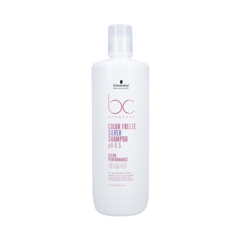 SCHWARZKOPF PROFESSIONAL BC COLOR FREEZE SILVER Shampooing pour cheveux gris et blonds 1000ml