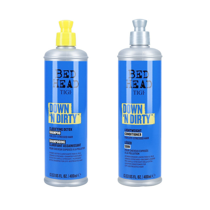 TIGI BED HEAD DOWN`N DIRTY Set détoxifiant pour cheveux Shampooing 400 ml + Après-shampooing 400 ml