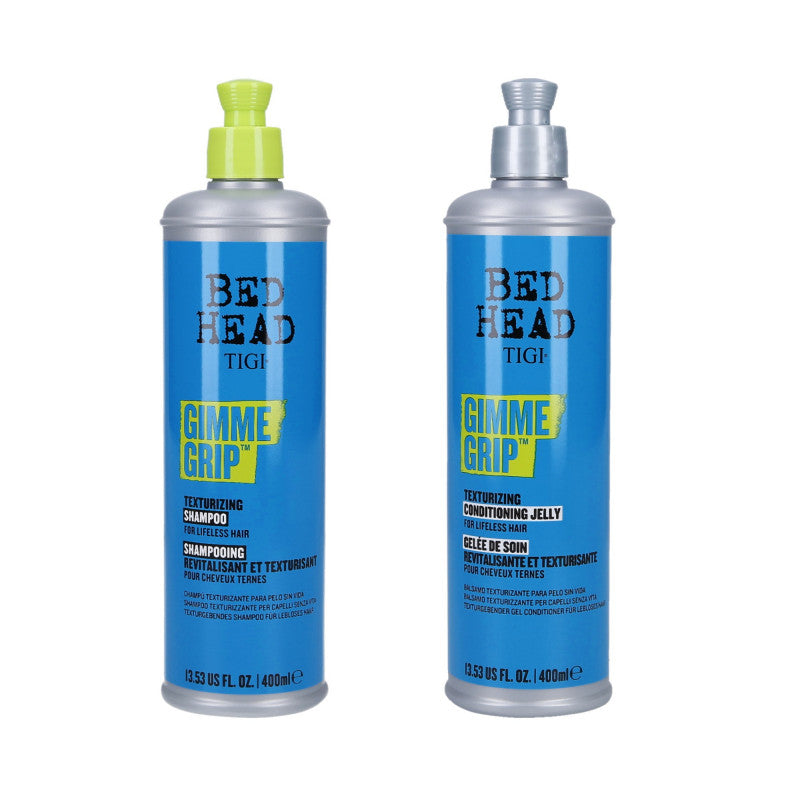 TIGI BED HEAD GIMME GRIP Kit de modelage capillaire Shampoing 400ml + Après-shampooing 400ml