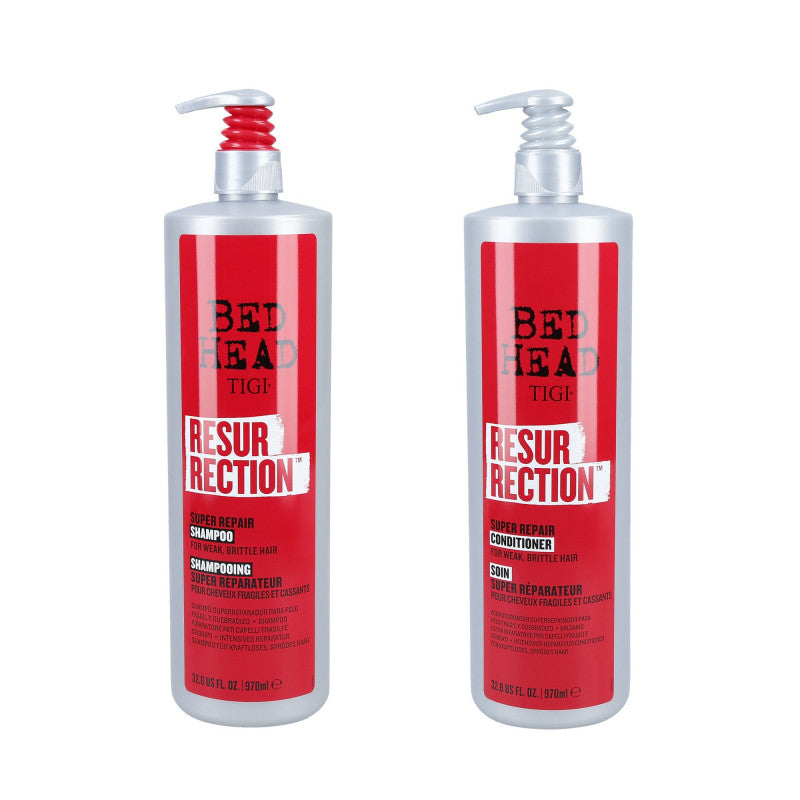 TIGI BED HEAD RESURRECTION Set pour cheveux fragilisés Shampooing 970ml + Après-shampooing 970ml