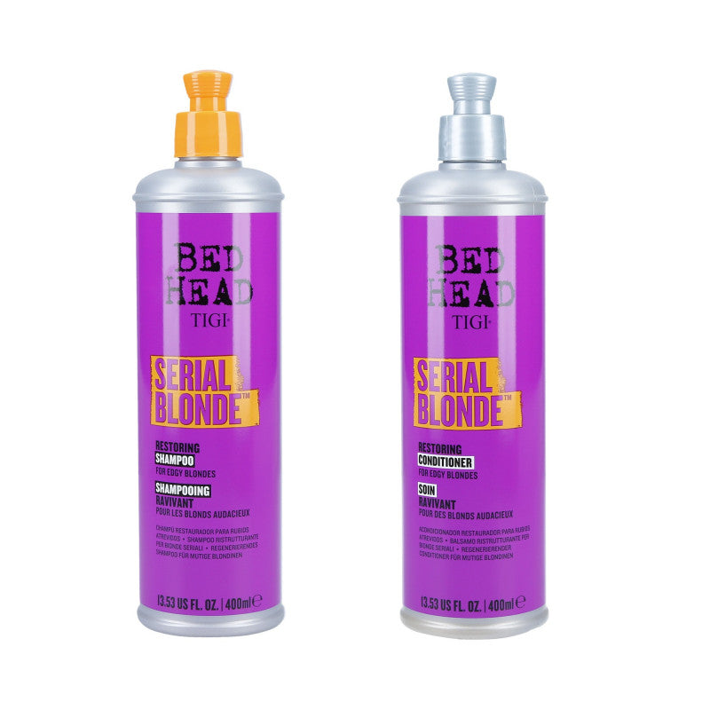 TIGI SERIAL BLONDE Coffret cheveux blonds Shampoing 400ml + Après-shampooing 400ml