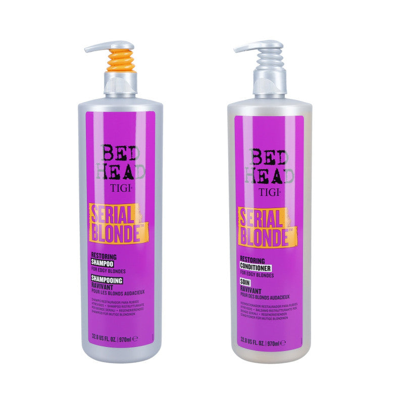 TIGI SERIAL BLONDE Coffret cheveux blonds Shampooing 970ml + Après-shampooing 970ml