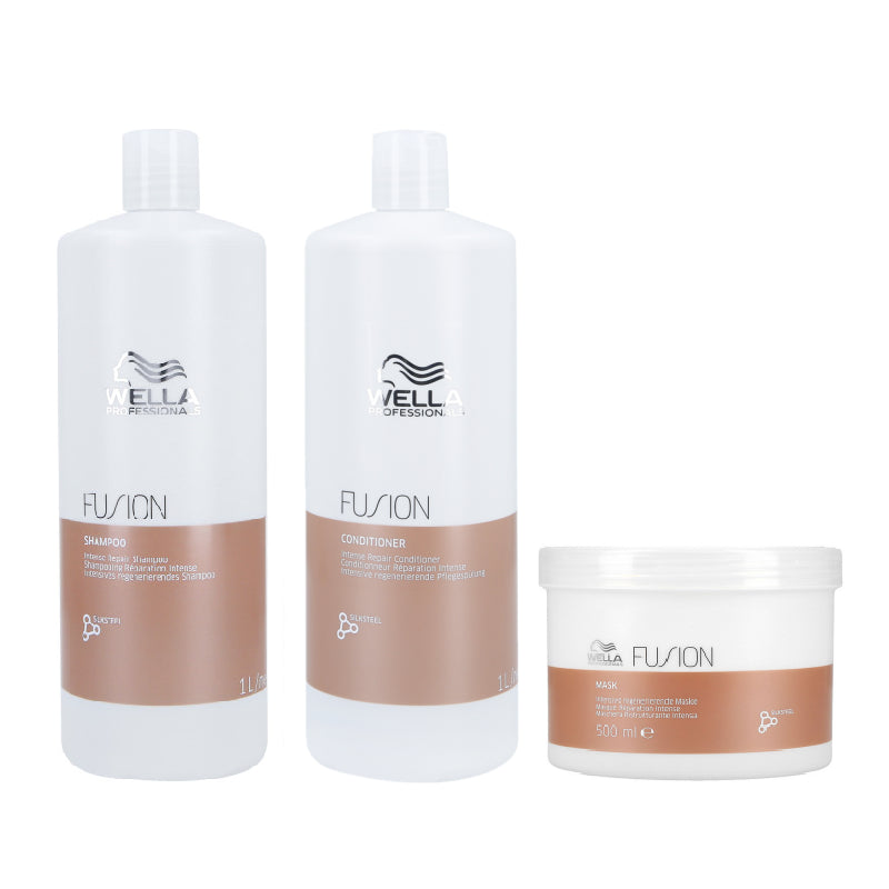 WELLA PROFESSIONALS FUSION Coffret Réparation Intense shampooing 1000ml + revitalisant 1000ml + masque 500ml