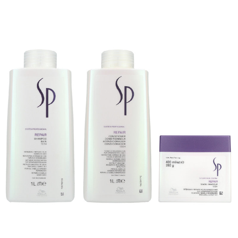 Wella SP Repair Shampooing 1000ml + Conditionneur 1000ml + Masque 400ml
